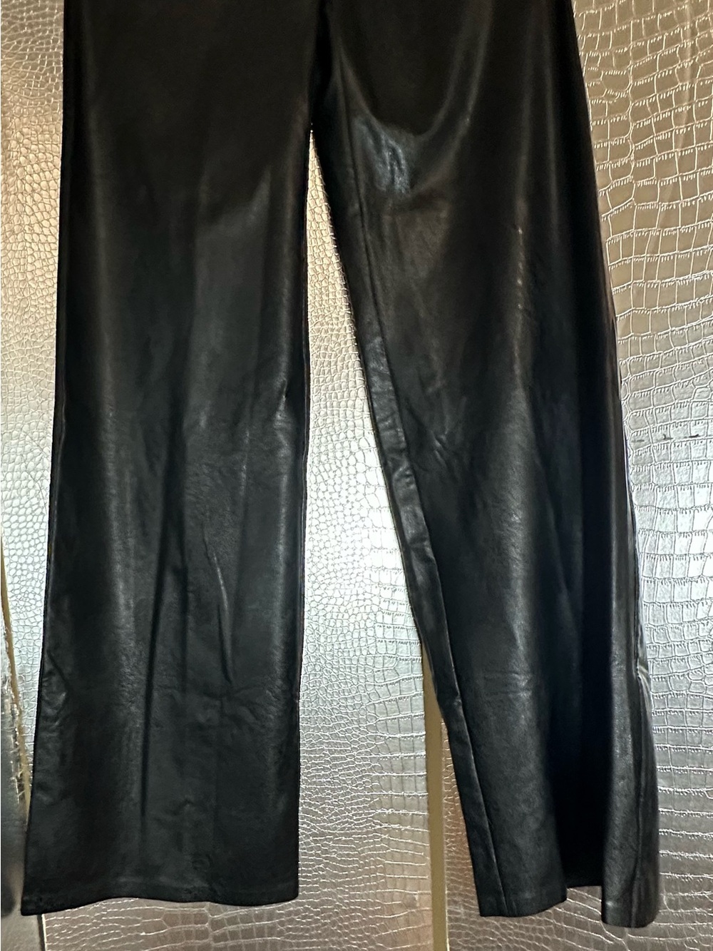Commando Black Faux Leather Wide-Leg Trousers